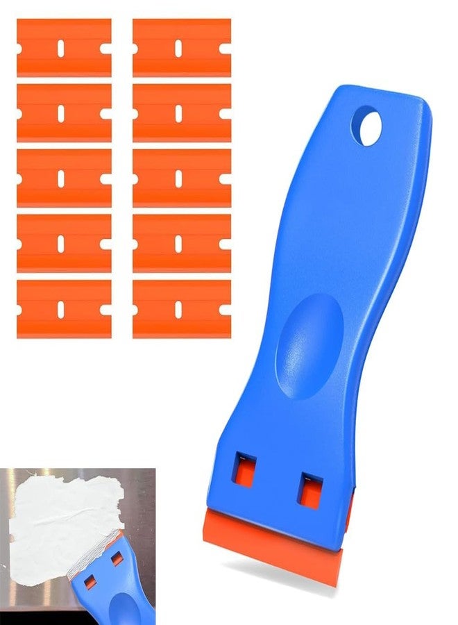 KBZONE Cleaning Scraper Remover for Stickers,Plastic Scraper,Double Edged Plastic Razor Blade(10PCS) Scraper,Scraping Labels and Decals Sticker from Glass,Windshields,Auto Window Tint Vinyl Tool Application - Image 1
